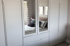 Light Grey Handle-less with mirror frames and drawers